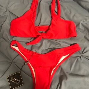 Red Bikini Thong Swimwear